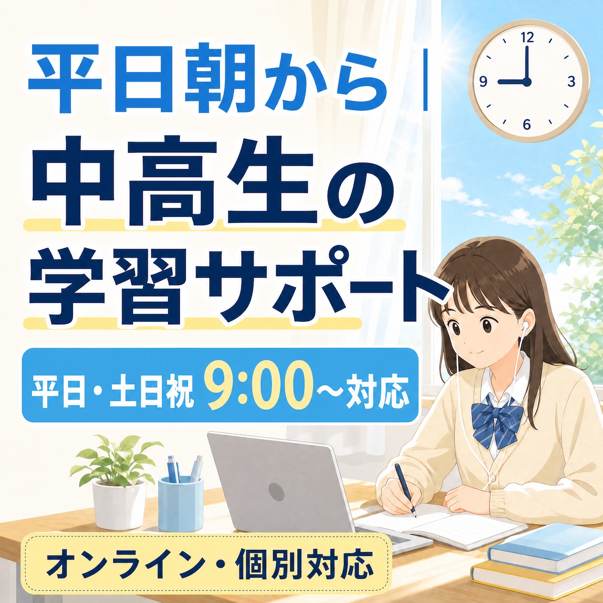 昼間対応｜中高生の学習をサポートします 勉強方法から一緒に整理し成績向上を目指します イメージ1