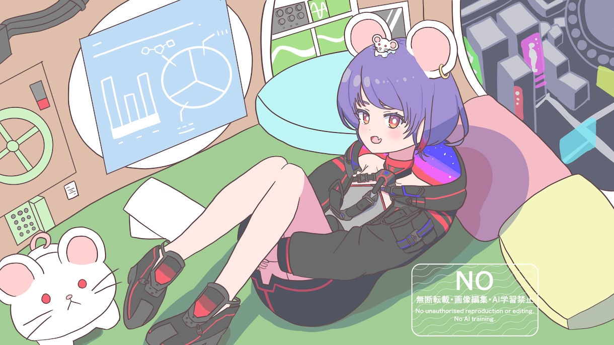 アイコン、ヘッダー、一枚絵を描きます アニメ調の可愛らしいアイコン、ヘッダーを描きます イメージ2