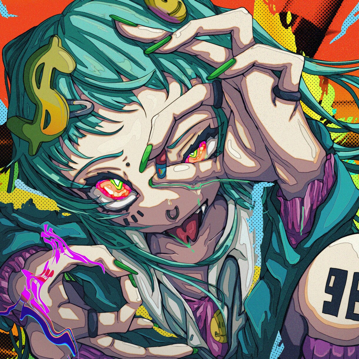 毒々しい女性イラストを描きます バストアップの女性キャラを描きます イメージ6