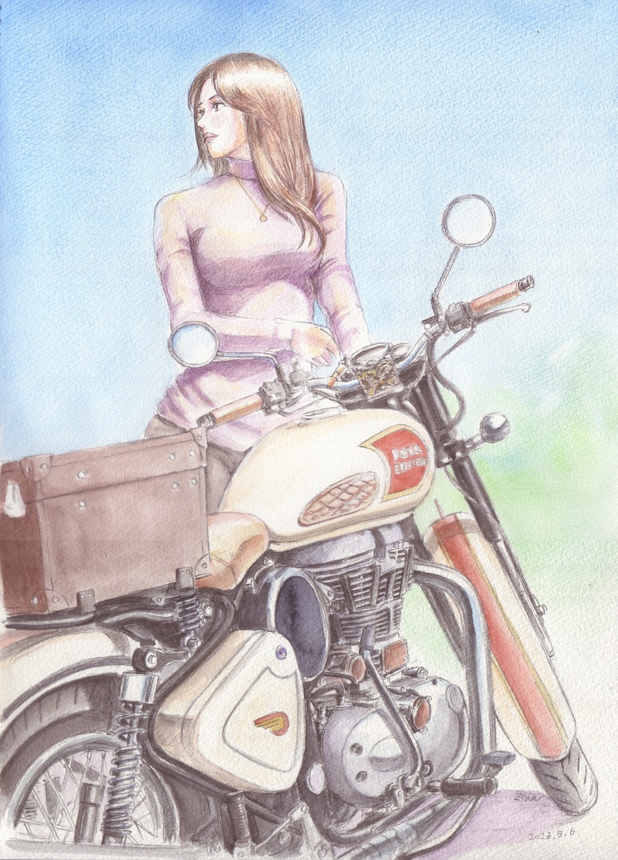 バイク及びクルマの水彩イラストを作成します 機械設計の知識があり、精密でリアルなイラストを描けます イメージ4