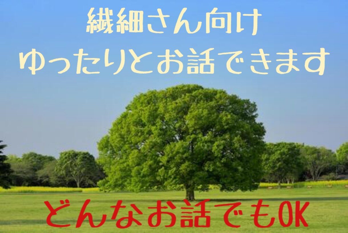 繊細さん向け＊疲れたあなたの心を受け止めます 元幼稚園教諭がゆったりとお話を聞き受け止めます♪ イメージ1