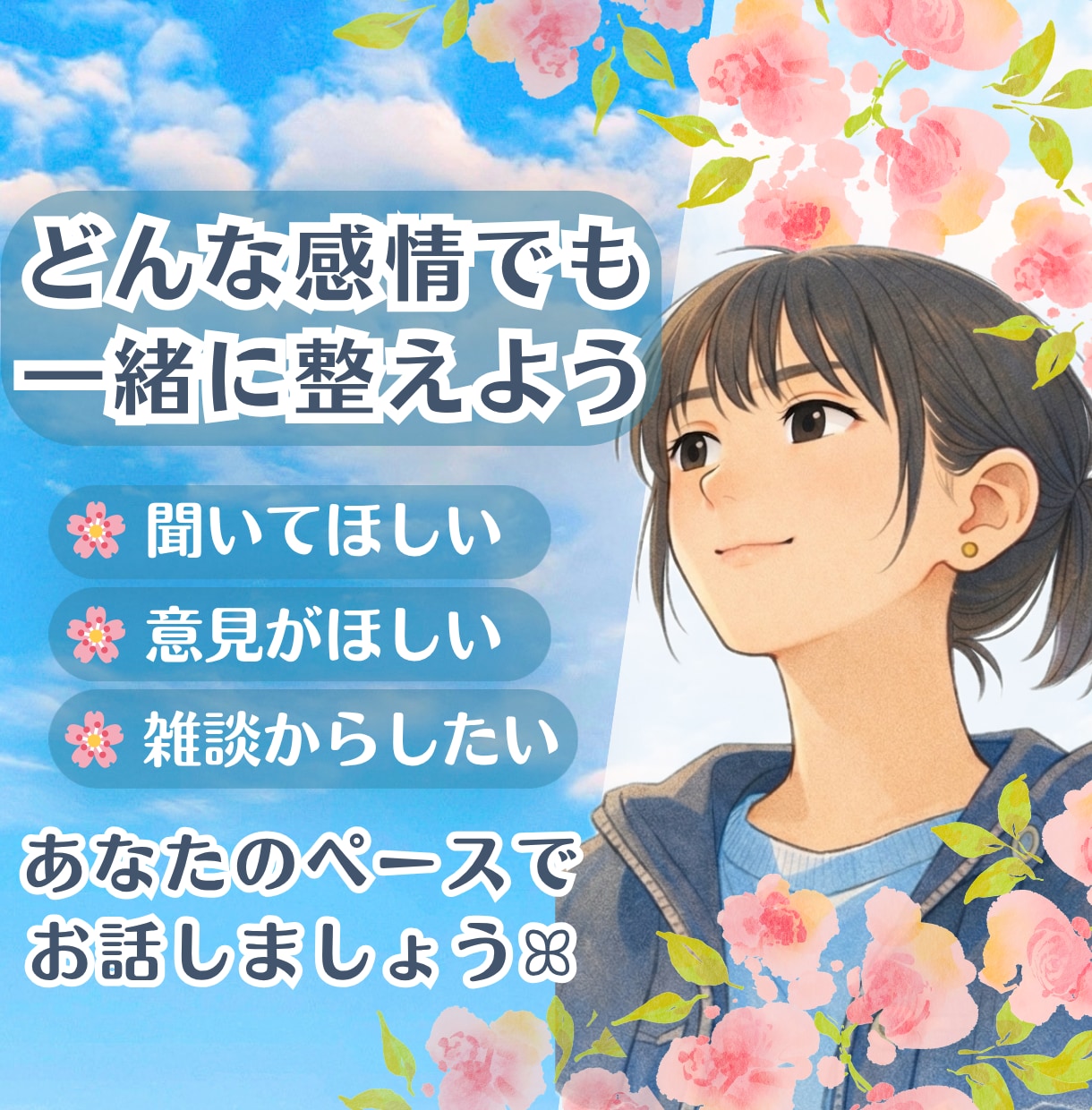 人生しんどい人へ／悩みの癒しと整理をお手伝いします 1人で抱えるのがしんどくなったら、一緒に軽くしていこう☘️ イメージ1