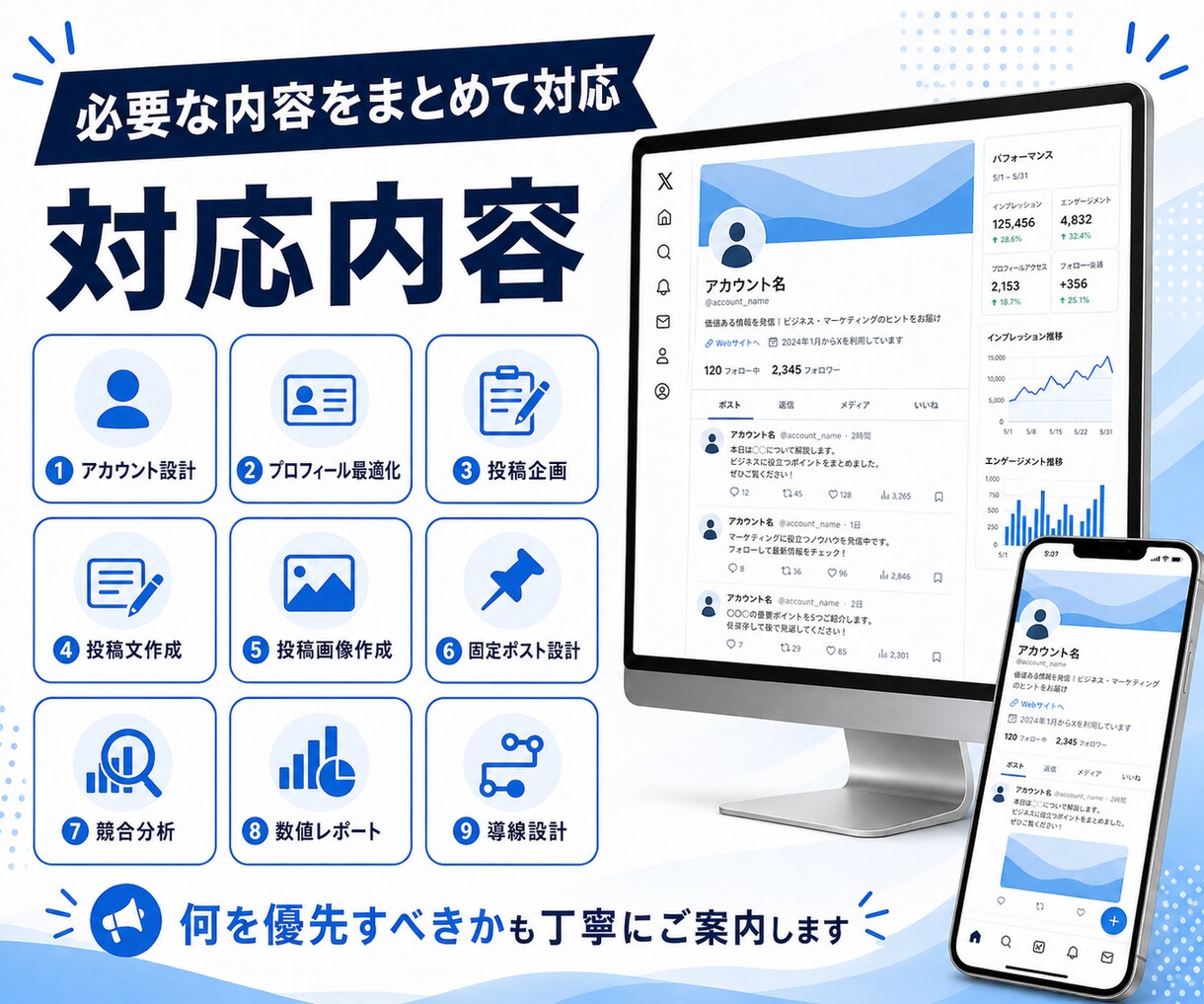 投稿〜集客まで！反応がとれるX運用をサポートします X運用を強化したい！｜投稿企画〜分析レポートまで対応 イメージ4