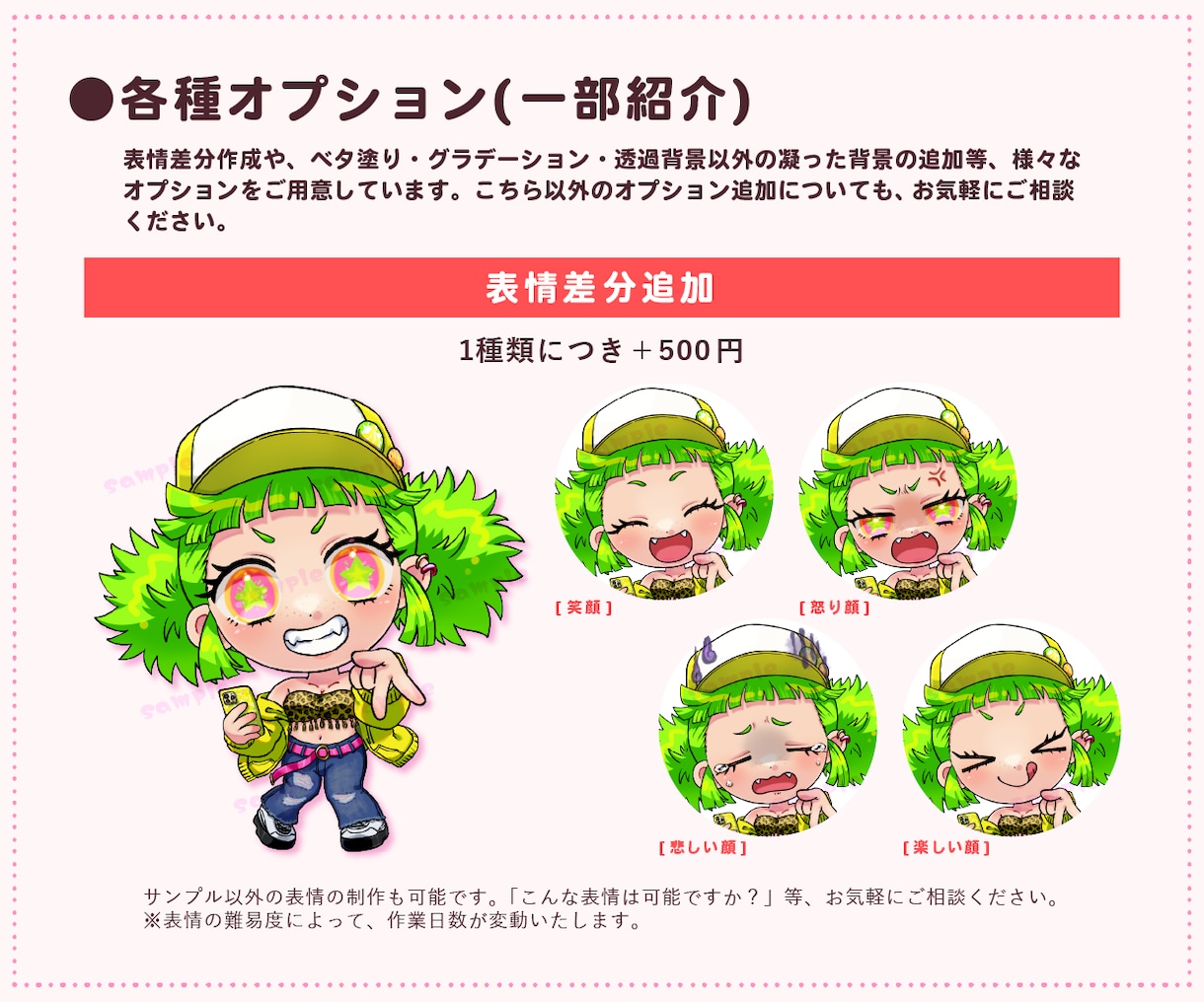 細部まで再現！キラキラキュートなミニキャラ描きます グッズやSNSアイコンに！目を惹く華やかなイラストです◎ イメージ5