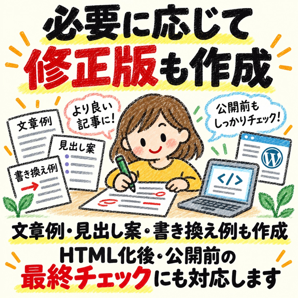 アドセンス審査前の記事を添削・チェックします 検索意図・見出し・独自性・有用性まで確認し、弱い部分を改善 イメージ9