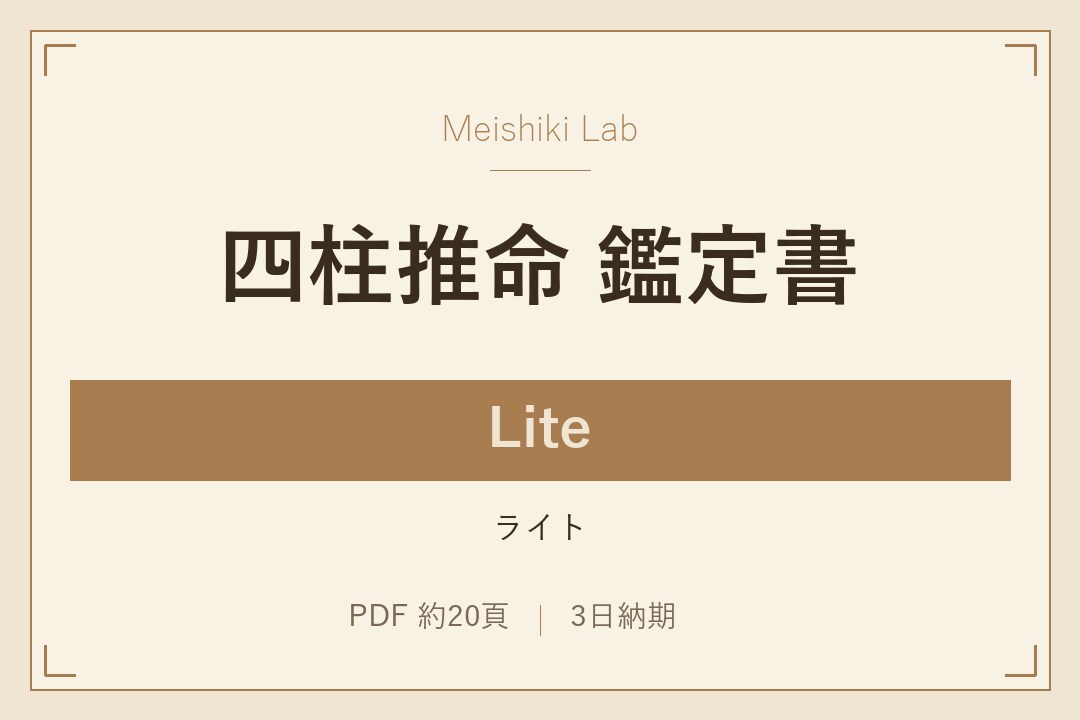 四柱推命でキャリアの方向性を読み解きます ライト版／約20頁の入門ティア イメージ1