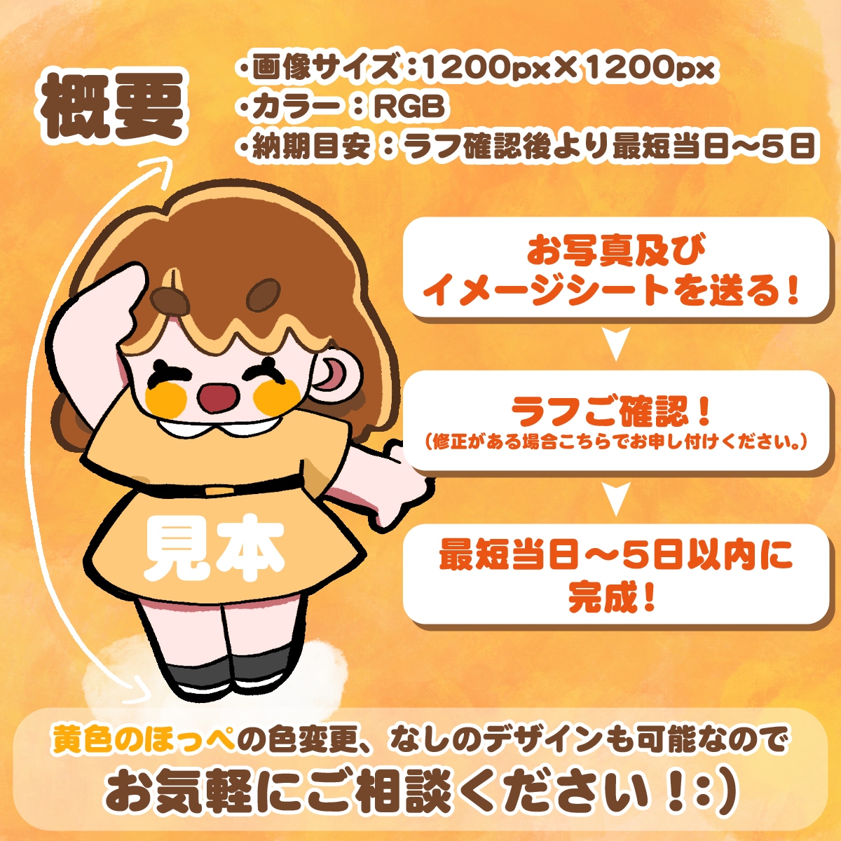 ポップでカワイイミニキャラ似顔絵を描きます SNS映え抜群似顔絵！お誕生日や名刺用、フラスタにも最適！！ イメージ2