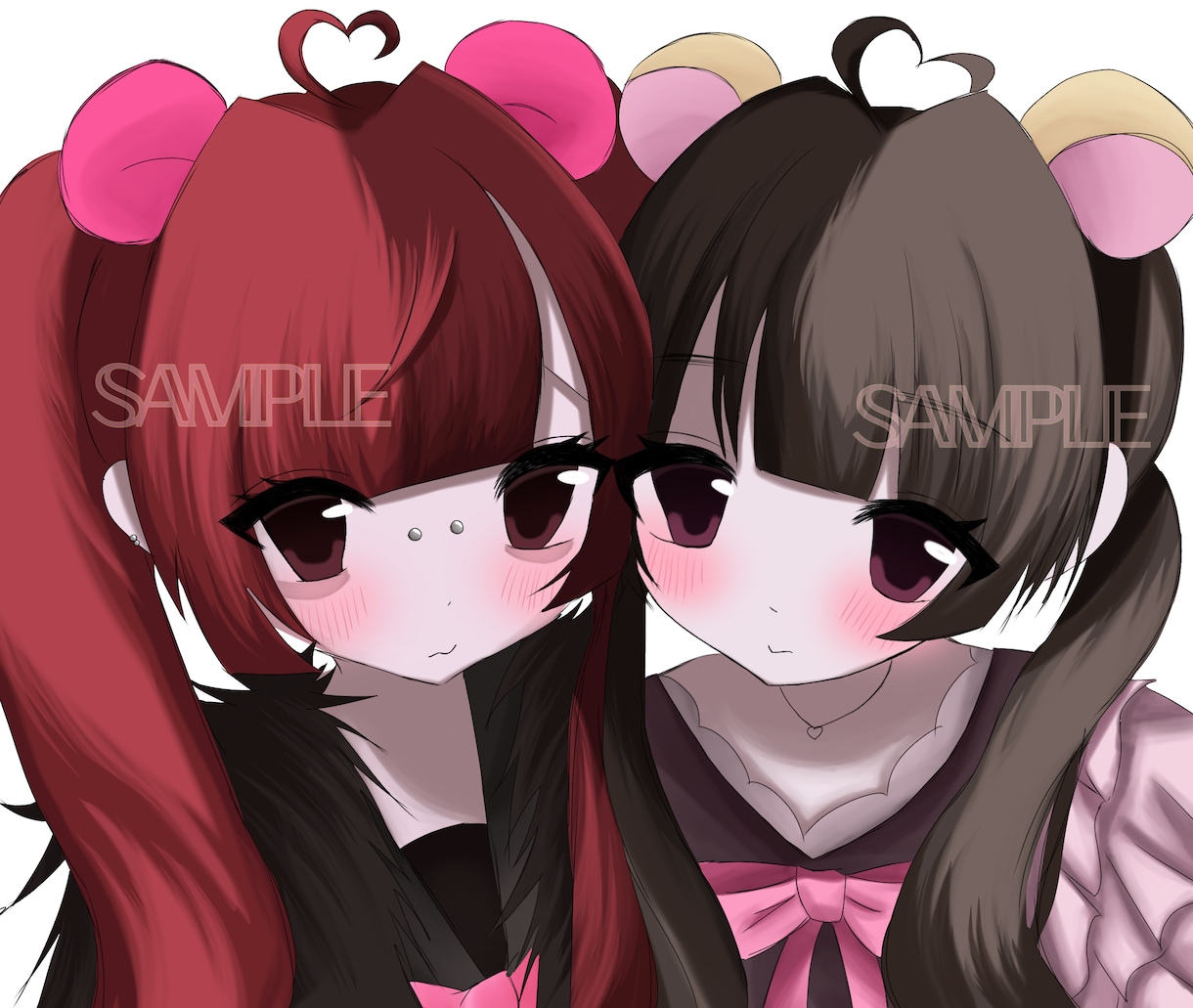 バストアップのかわいい女の子描きます コテ同、ペア画、アイコン用にぜひ♡ イメージ1