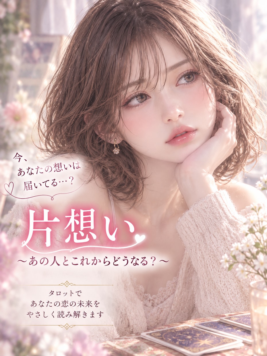 片想い　脈あり？あの人との未来を占います お相手の本音・恋の進展・これからの可能性を丁寧に読み解きます イメージ1