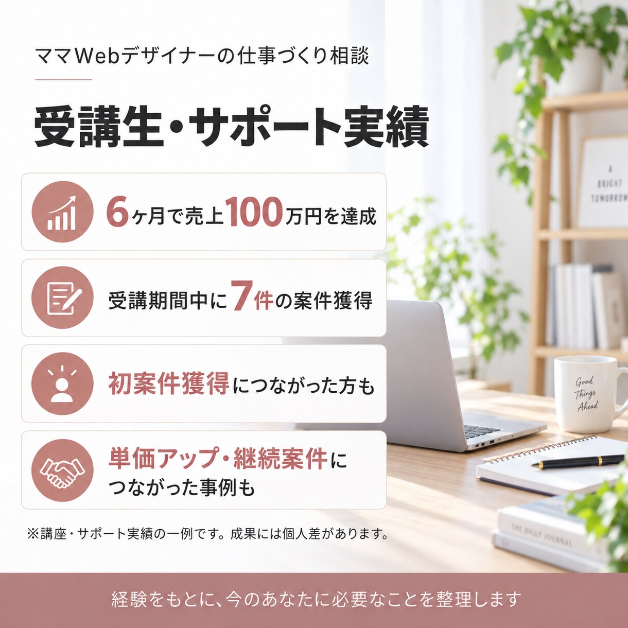 ママWebデザイナーの仕事づくりを一緒に整理します 家族との時間も大切にしながら、無理なく続く働き方を考えます イメージ5
