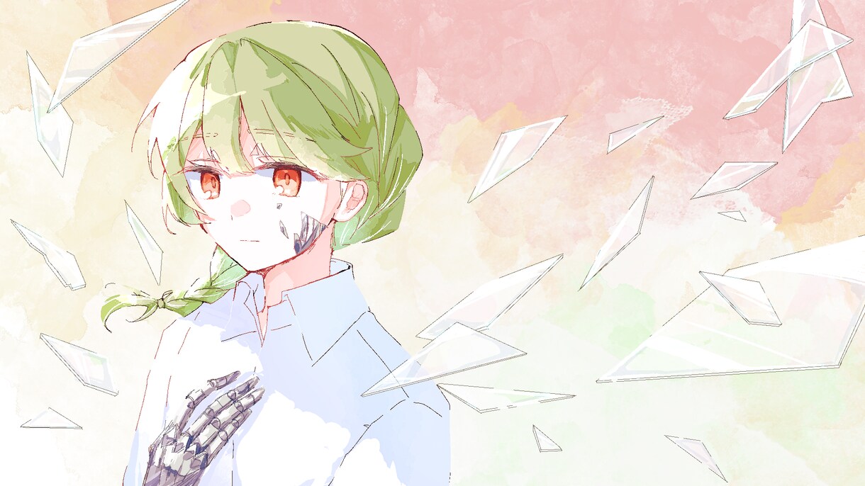 一枚絵作成いたします 綺麗系の透明感のある絵柄でイラストを描きます！ イメージ1