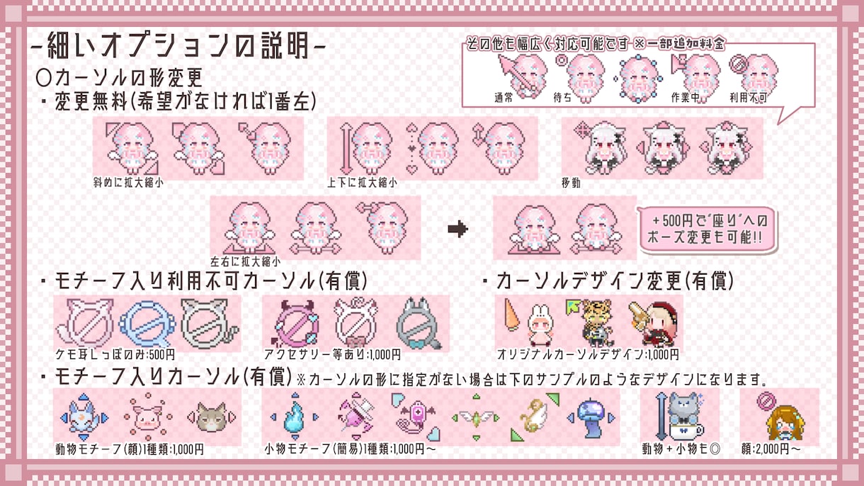 追加料金なしで二次配布OK！マウスカーソル作ります アニメーション追加でさらに個性を出せるようになりました！ イメージ3