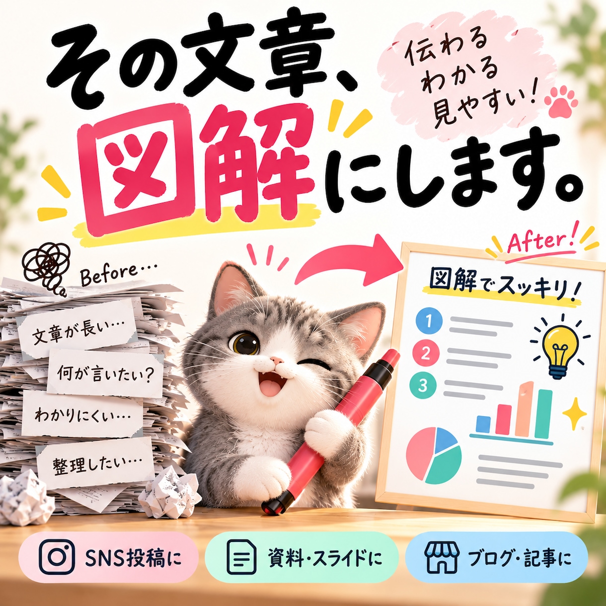 シンプルで見やすい図解を作成します SNSや資料に使える図解を丁寧に作成。 イメージ1