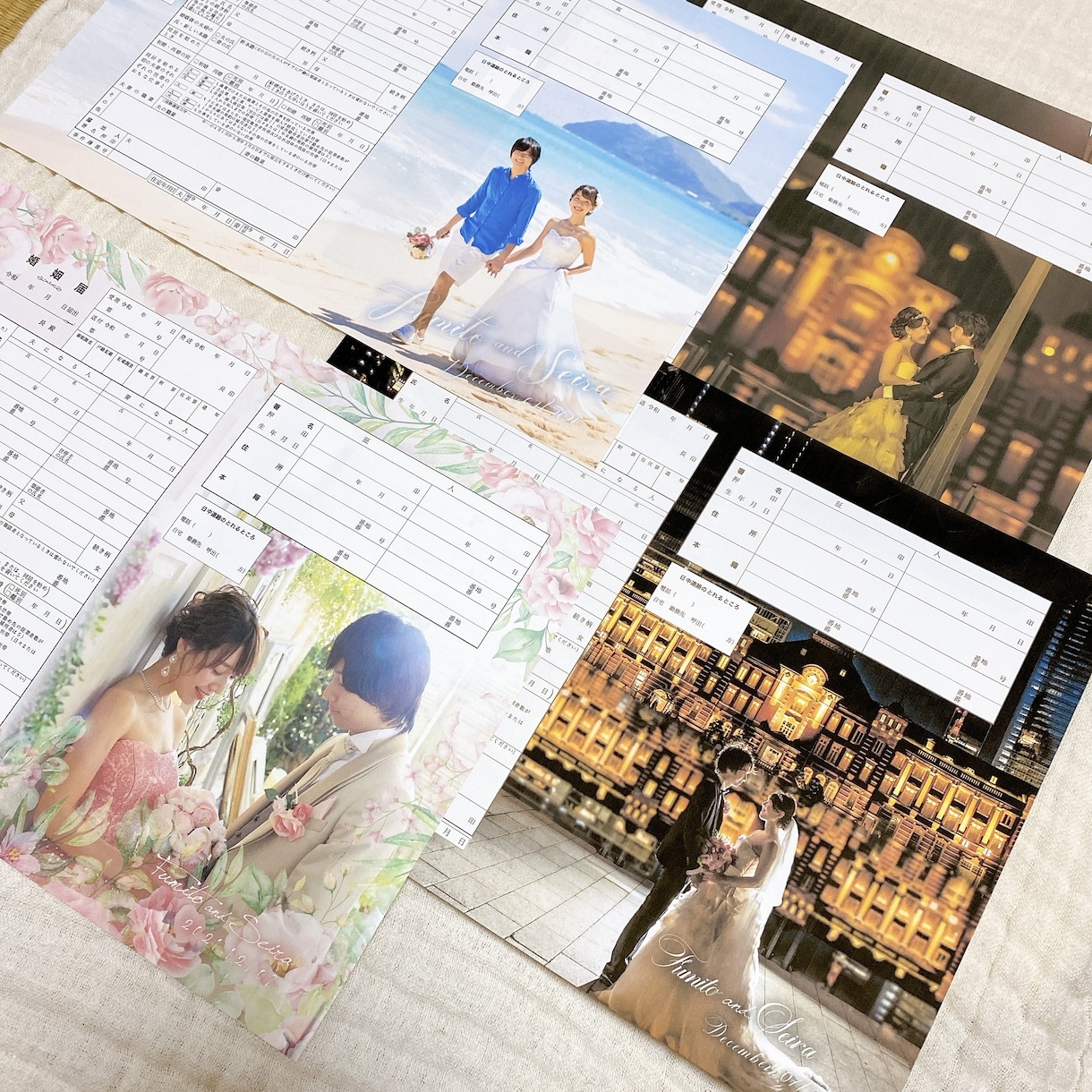 写真を入り✴︎フルオーダーメイド婚姻届を作成します せっかくだから拘りたい方へ現役デザイナーが作る婚姻届 イメージ8