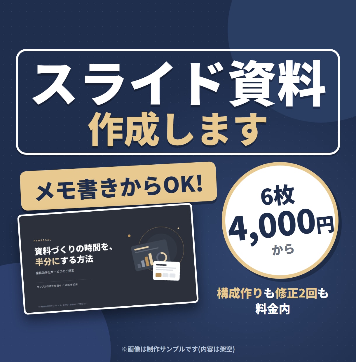 スライド資料作成｜6枚4000円で依頼受けます メモ書きの原稿からでもOK!現役広告営業担当が構成から作成 イメージ1