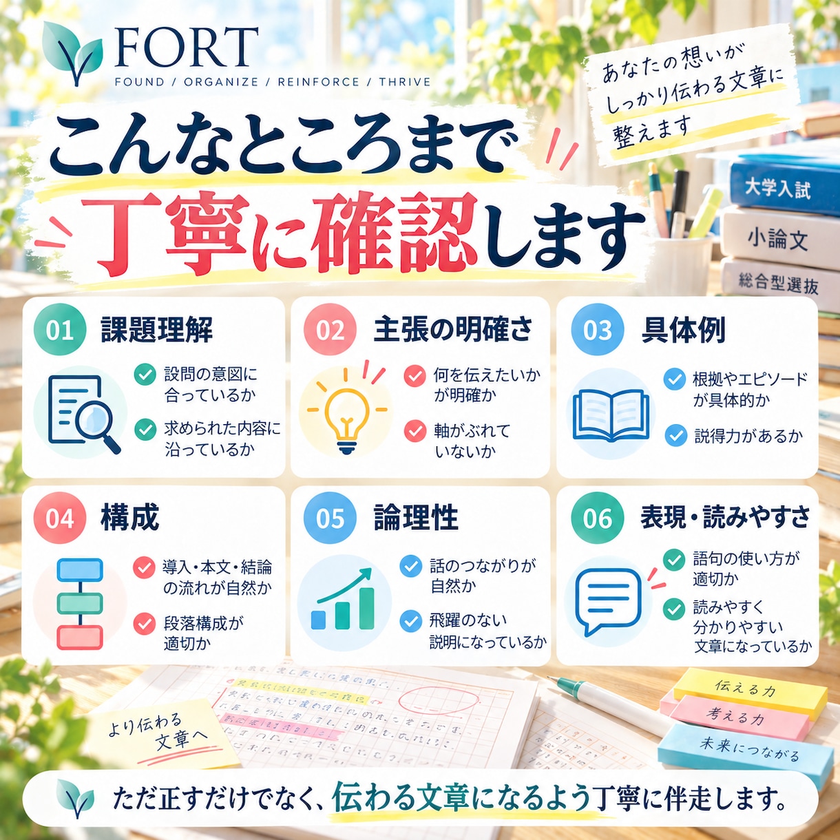 大学受験の小論文を24時間以内に個別添削します 元高校国語科教諭が、伝わる書き方を丁寧にサポート イメージ3