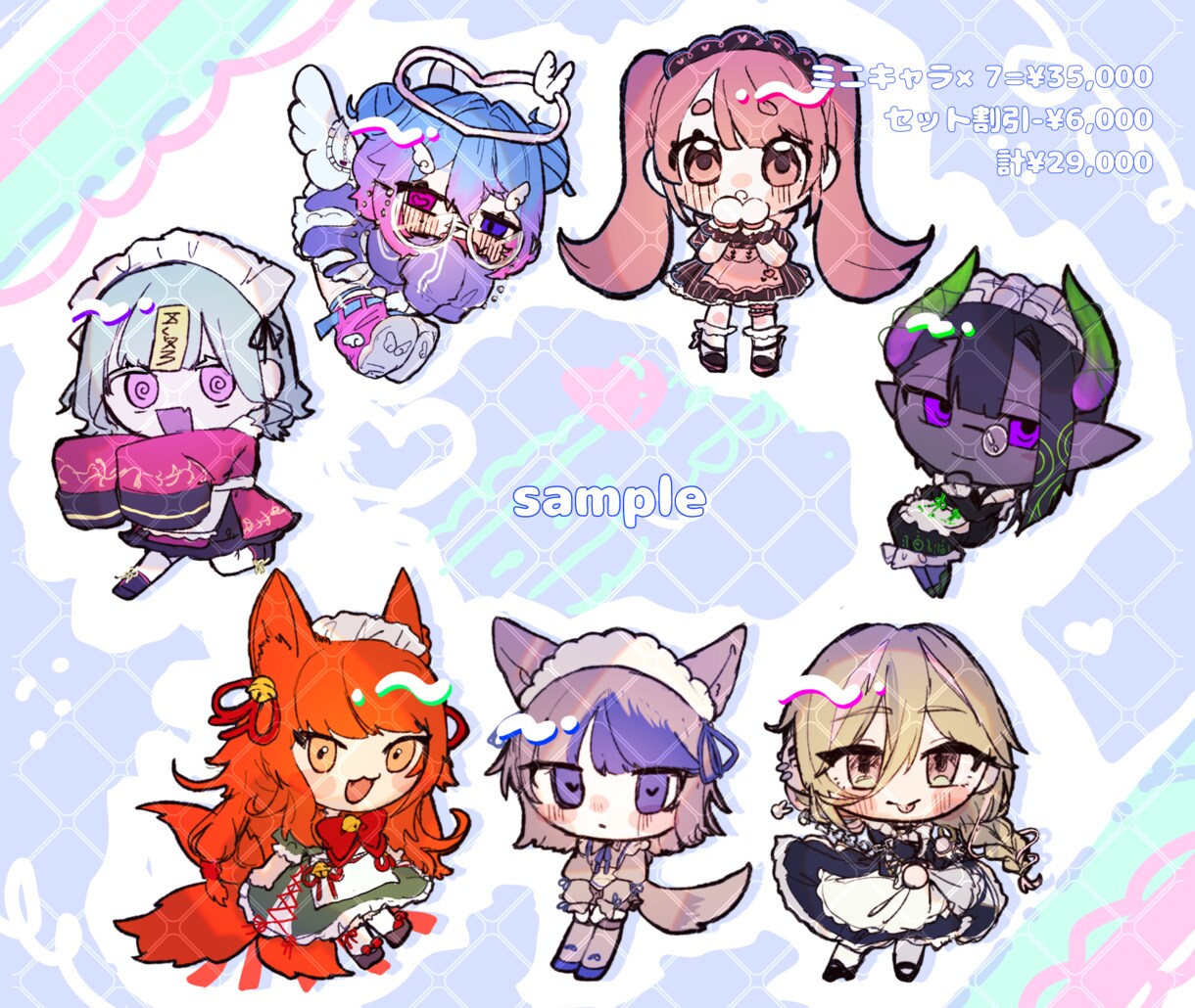 ミニキャライラスト描きます グッズ等に合うかわいい絵柄です イメージ3