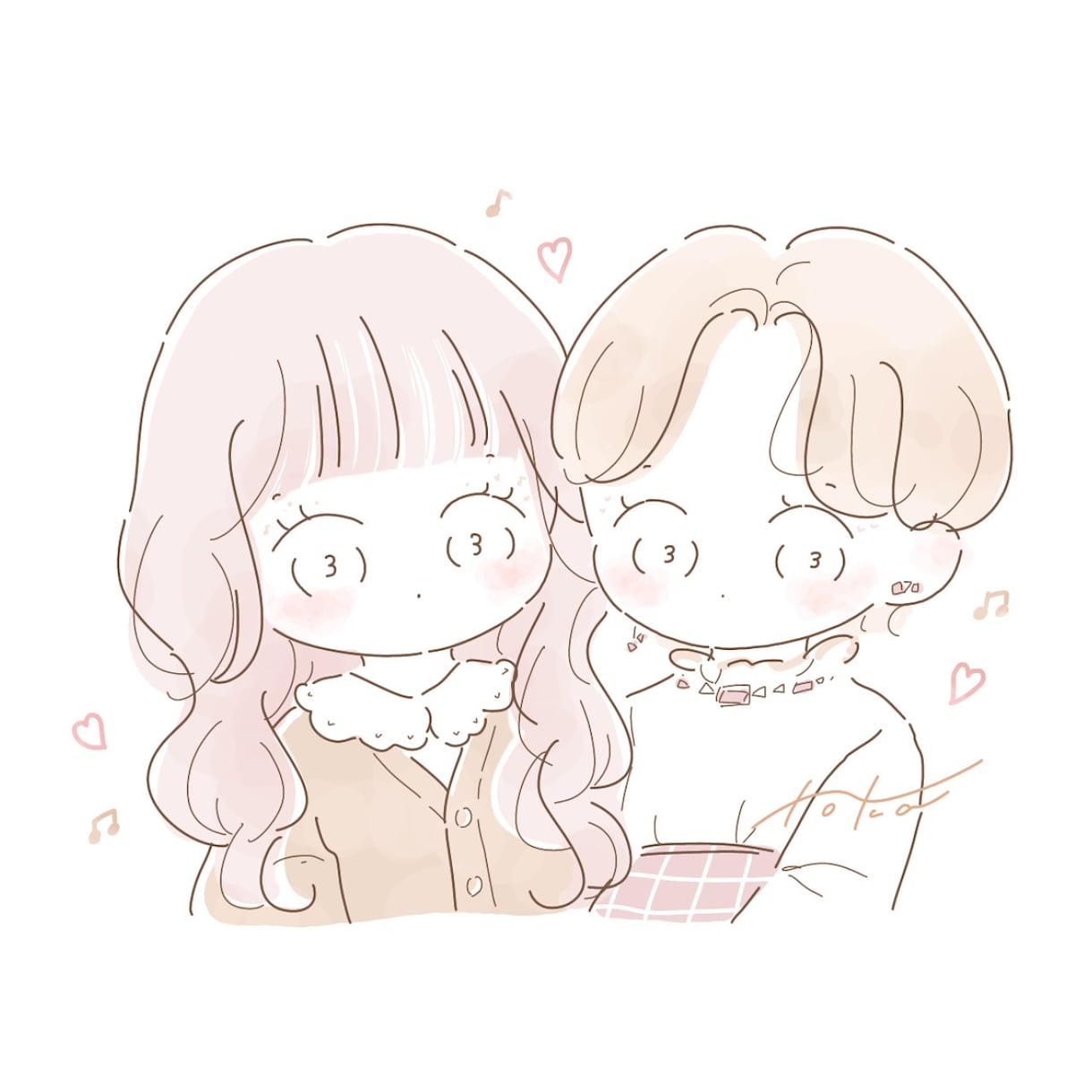 2人用♡写真なし◎オリジナルイラストをお描きします 写真なしの方も◎あなただけのイラストをプレゼント イメージ1