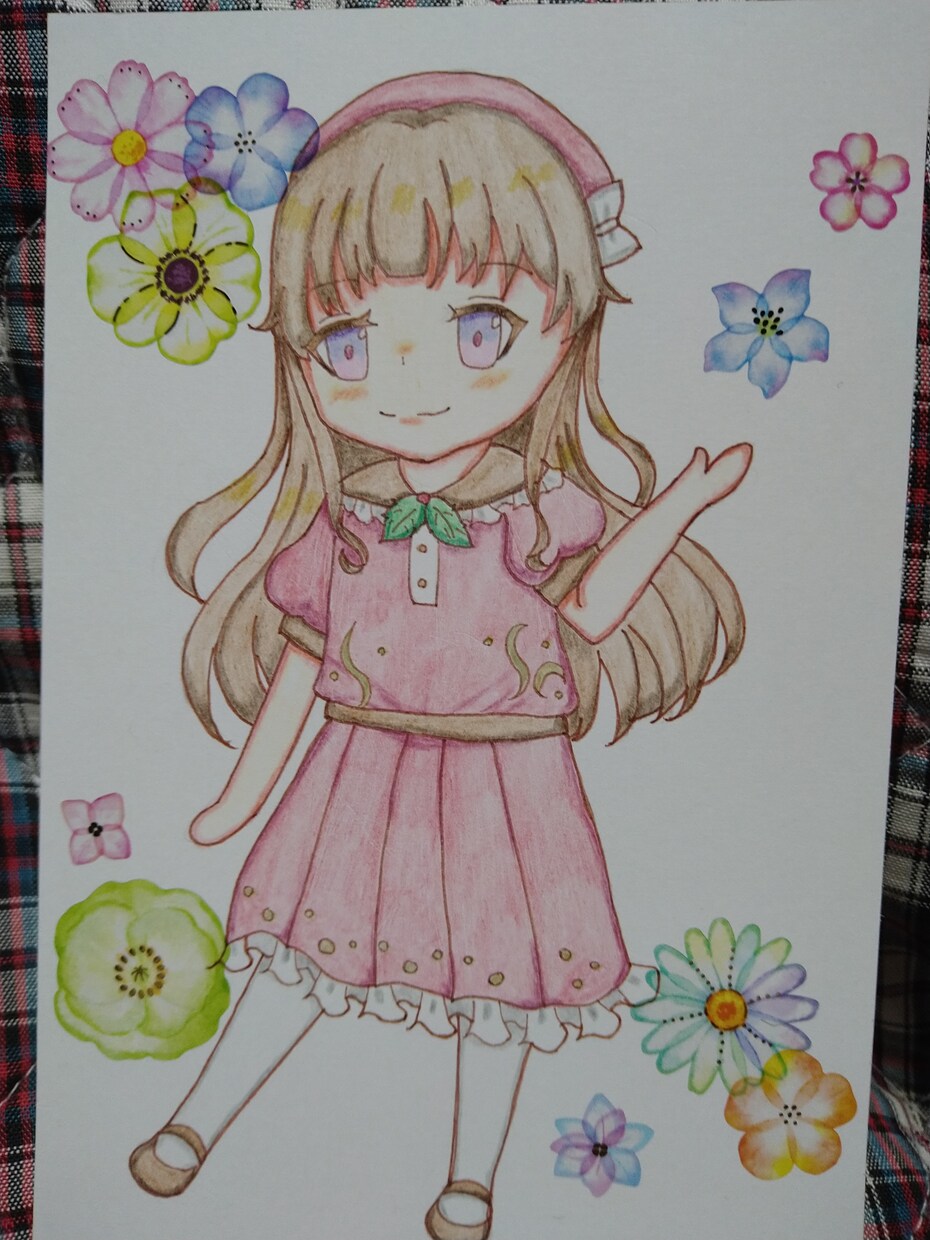 アナログイラストでミニキャラの女の子を描きます ミニ色紙かポストカードサイズに描かせていただきます！ イメージ3