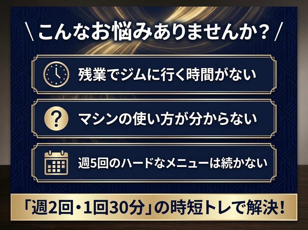 大会優勝者が週2回の時短筋トレメニューを作成します 週2回・1回30分で結果を出す！無駄を省いた時短メニュー！ イメージ2