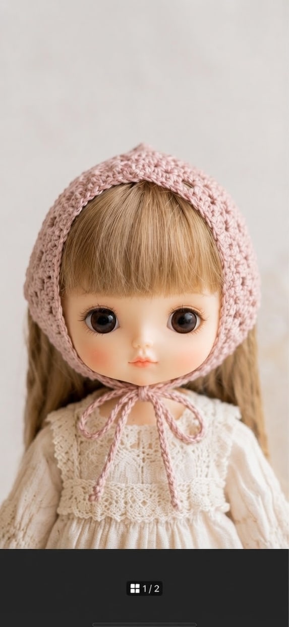 ぬい活！世界に一つのバブーシュカを編みます ぬいぐるみサイズのオリジナルバブーシュカを作成します イメージ2