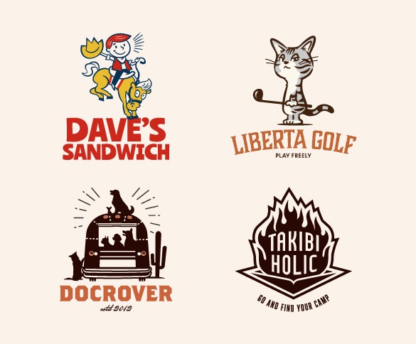 アメリカン・ビンテージ・キャラクターロゴ制作します イラストで印象付ける、ココロに届くデザイン イメージ2