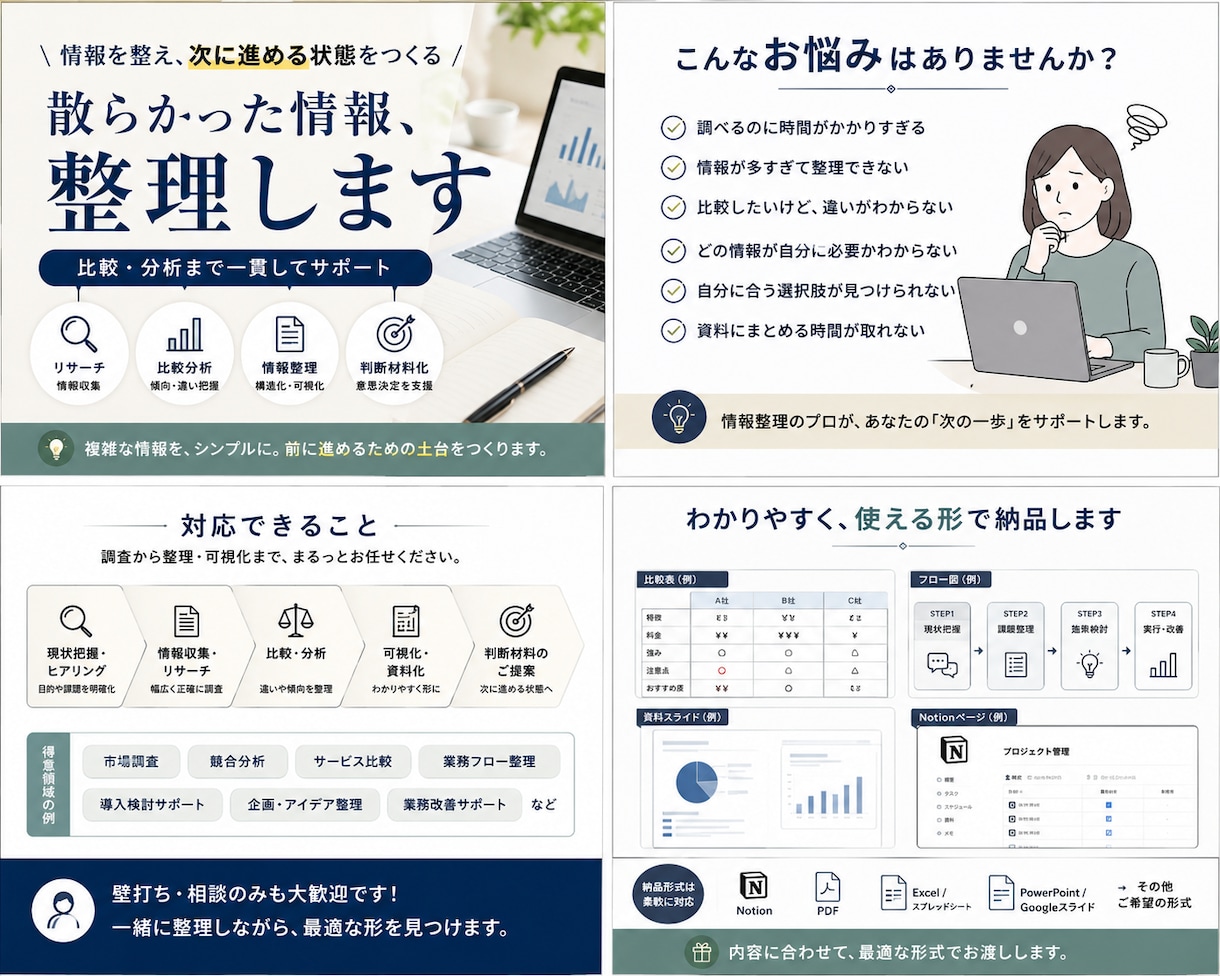 市場リサーチから分析、資料作成・実務まで伴走します レスポンスの速さ◎土日祝日対応可◎ イメージ1