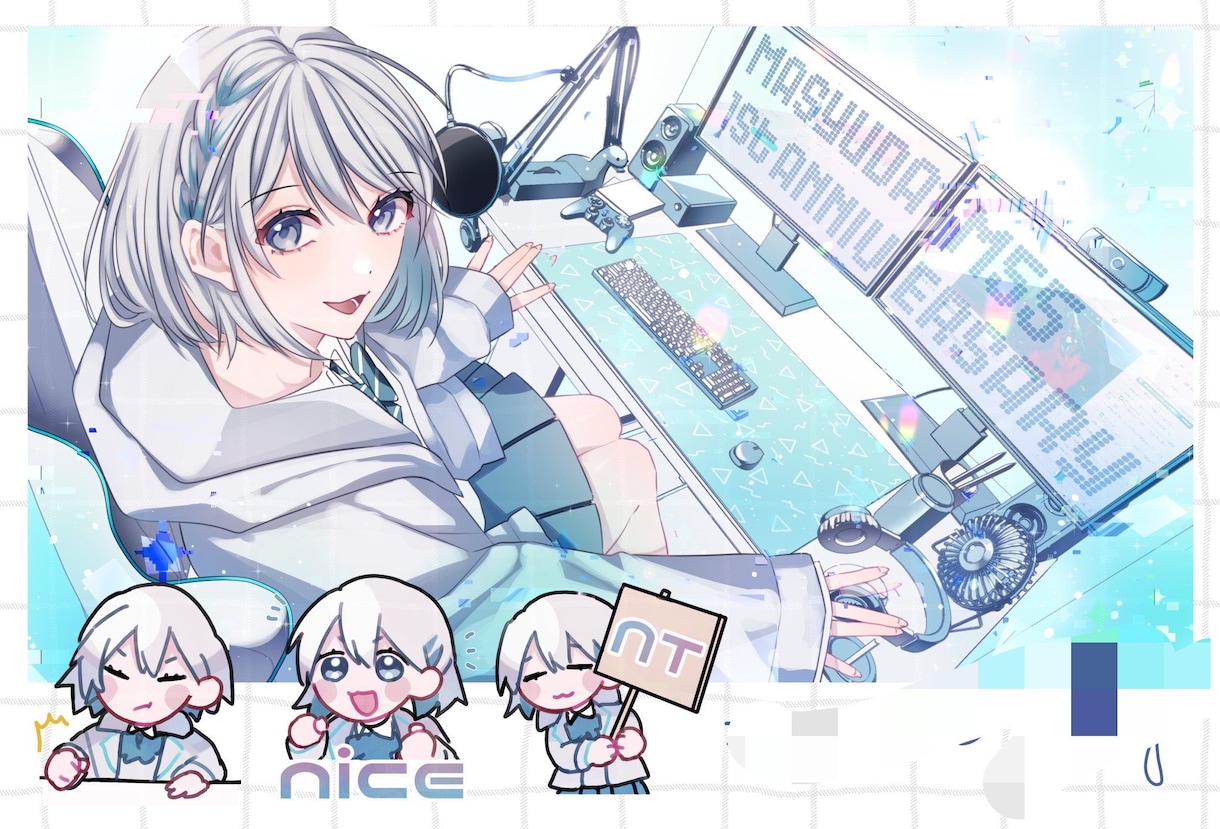 配信活動者さま応援•イラスト承ります 配信活動を彩る人物イラストを制作します イメージ3