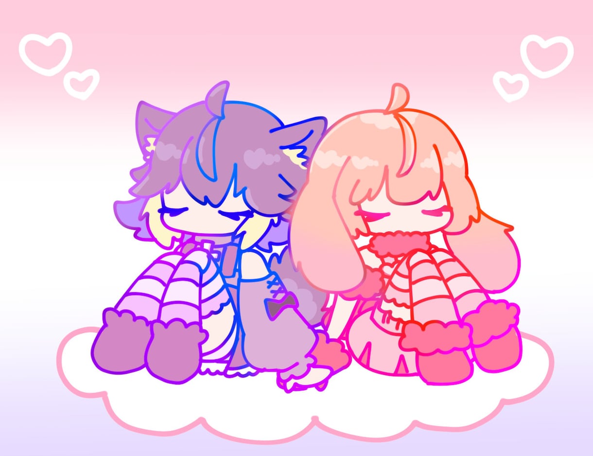 夢絵や2人のペア絵をお描きします 複数人、異性同性(BL百合)、動物などもOKです♡ イメージ2