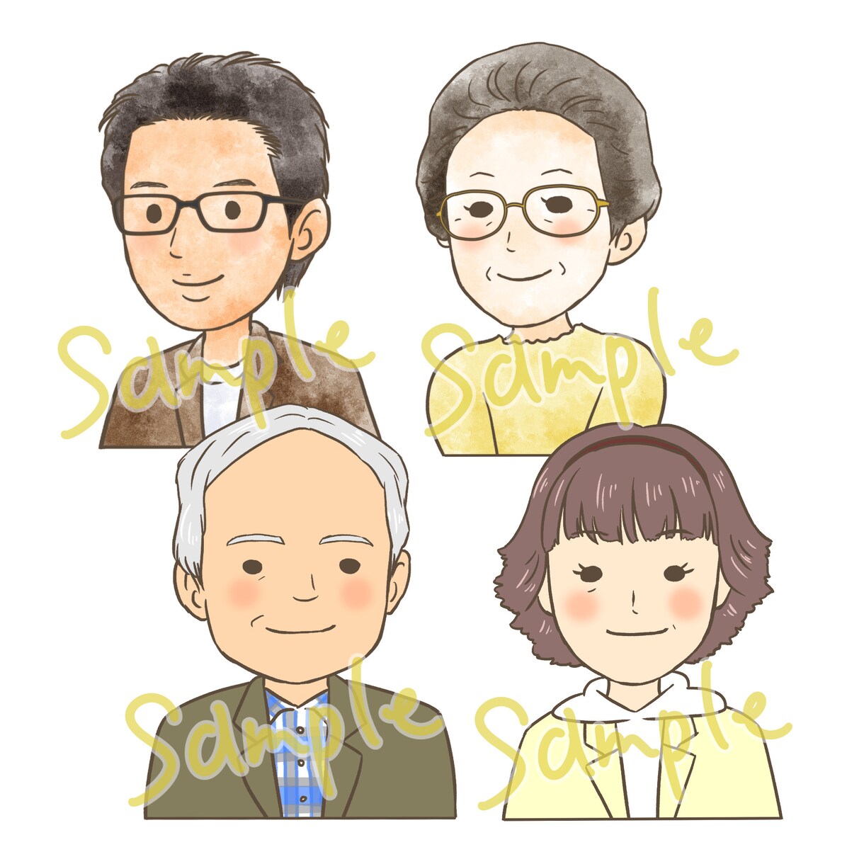 ゆる〜くかわいい♡シンプルな似顔絵お描きします SNSやブログ、名刺、プレゼントなど様々な場面に使える◎ イメージ5
