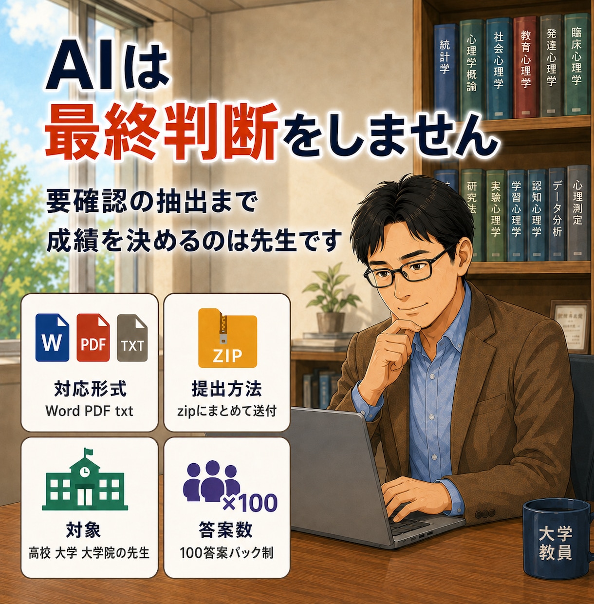 採点を電子ファイルで先に終わらせます 答案はzipにまとめてお送りください イメージ4