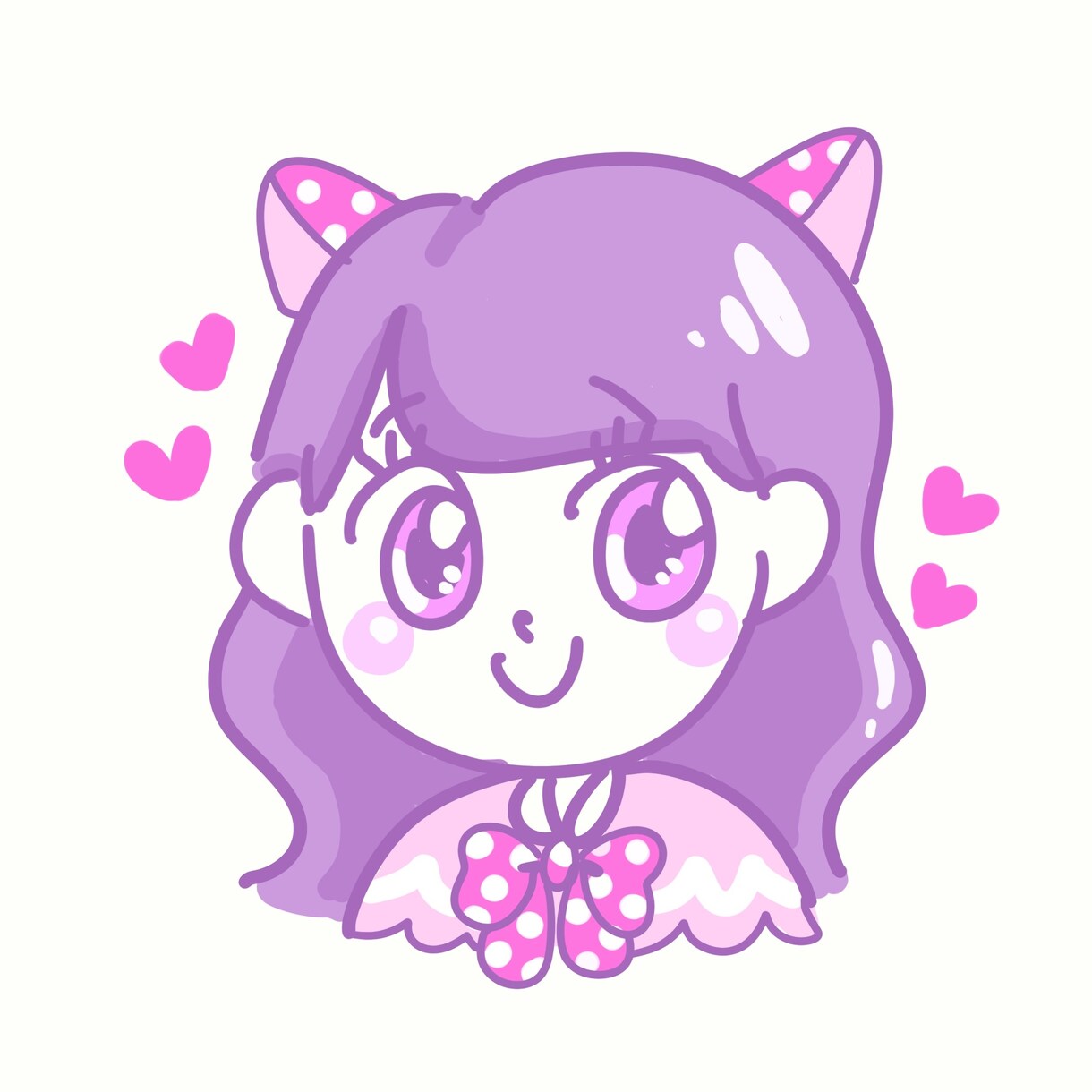 ゆめかわ絵柄のシンプルイラストを描きます ピンクや紫を基調としたシンプルタッチのゆめかわイラスト イメージ4