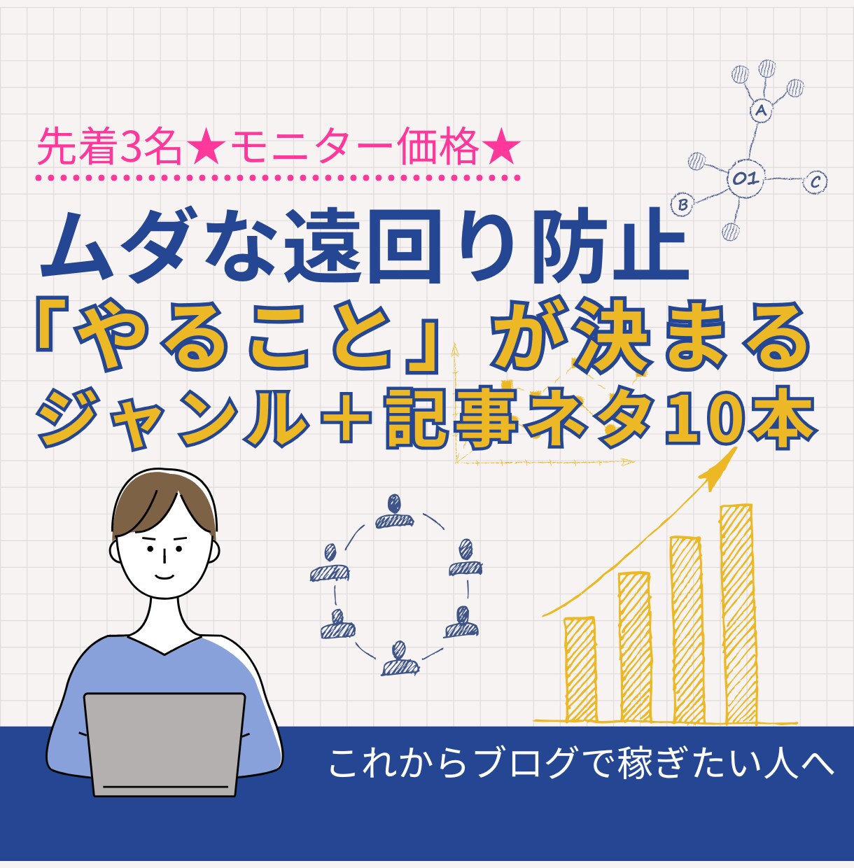 ブログで稼ぐためのジャンルと10記事案を作ります 【先着3名特別価格】迷わず始める収益化の設計書を納品 イメージ1