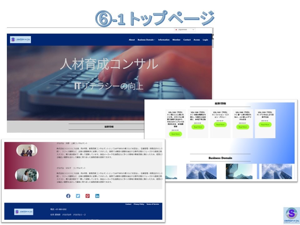 会員用ビジネスポータルを持つビジネスサイト構築ます 独自ドメインのサイト構築から運営用トレーニングまで含みます イメージ9