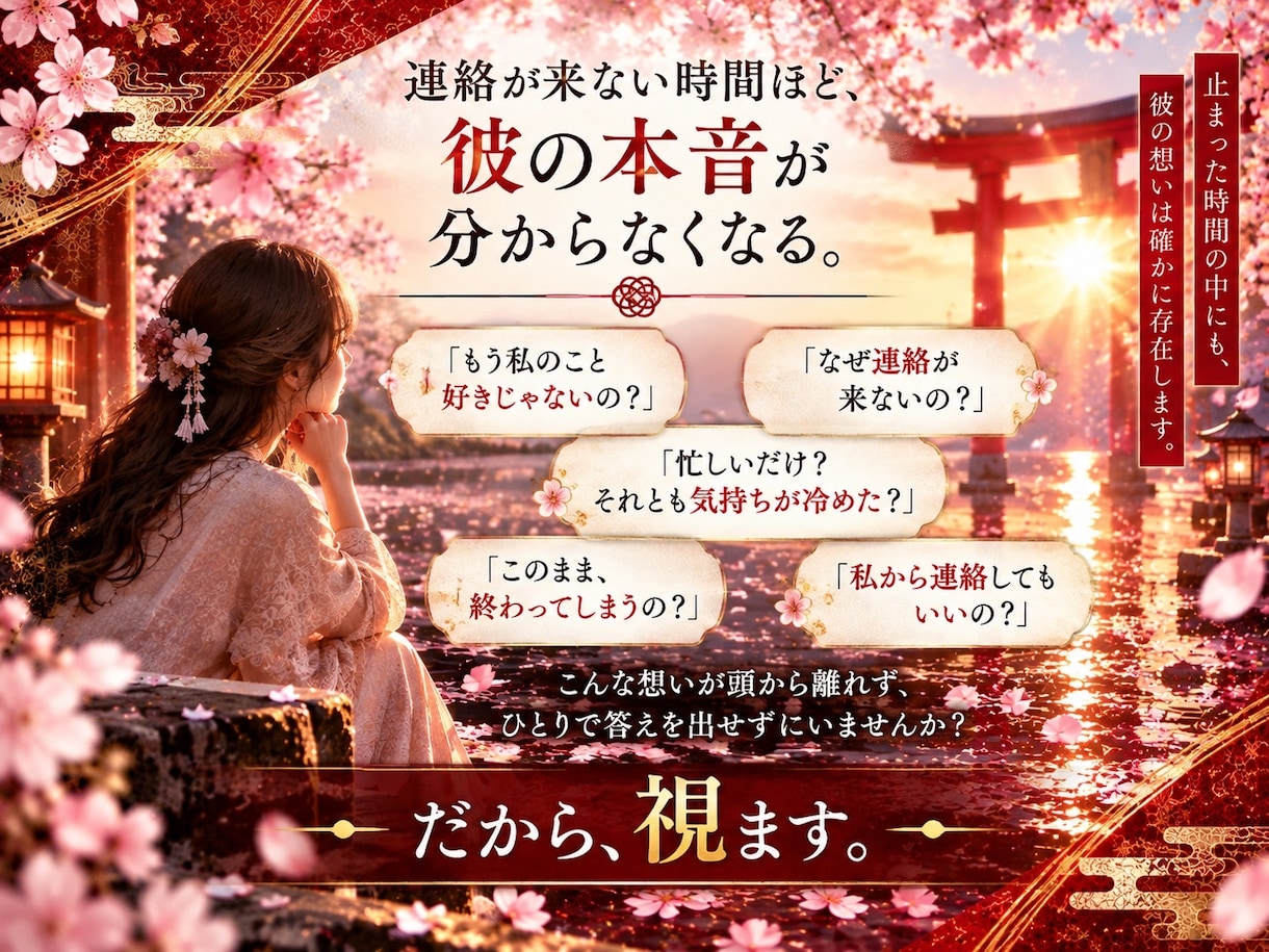 連絡が来ない彼の本音・理由を霊視します 音信不通・復縁｜止まった二人の再始動へ イメージ2
