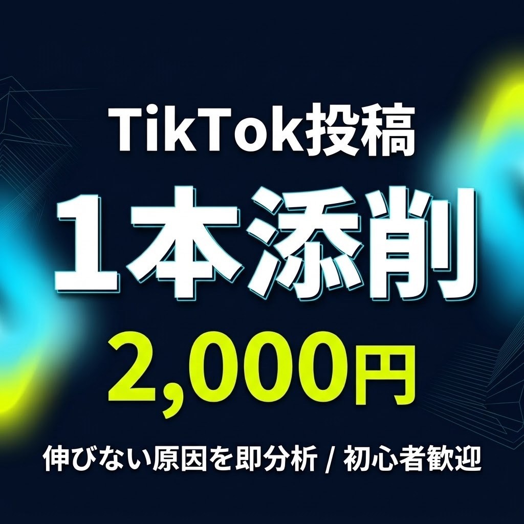 Tiktok投稿たった1本で診断します あなたの投稿もっと伸ばせます。プロが診断。 イメージ1