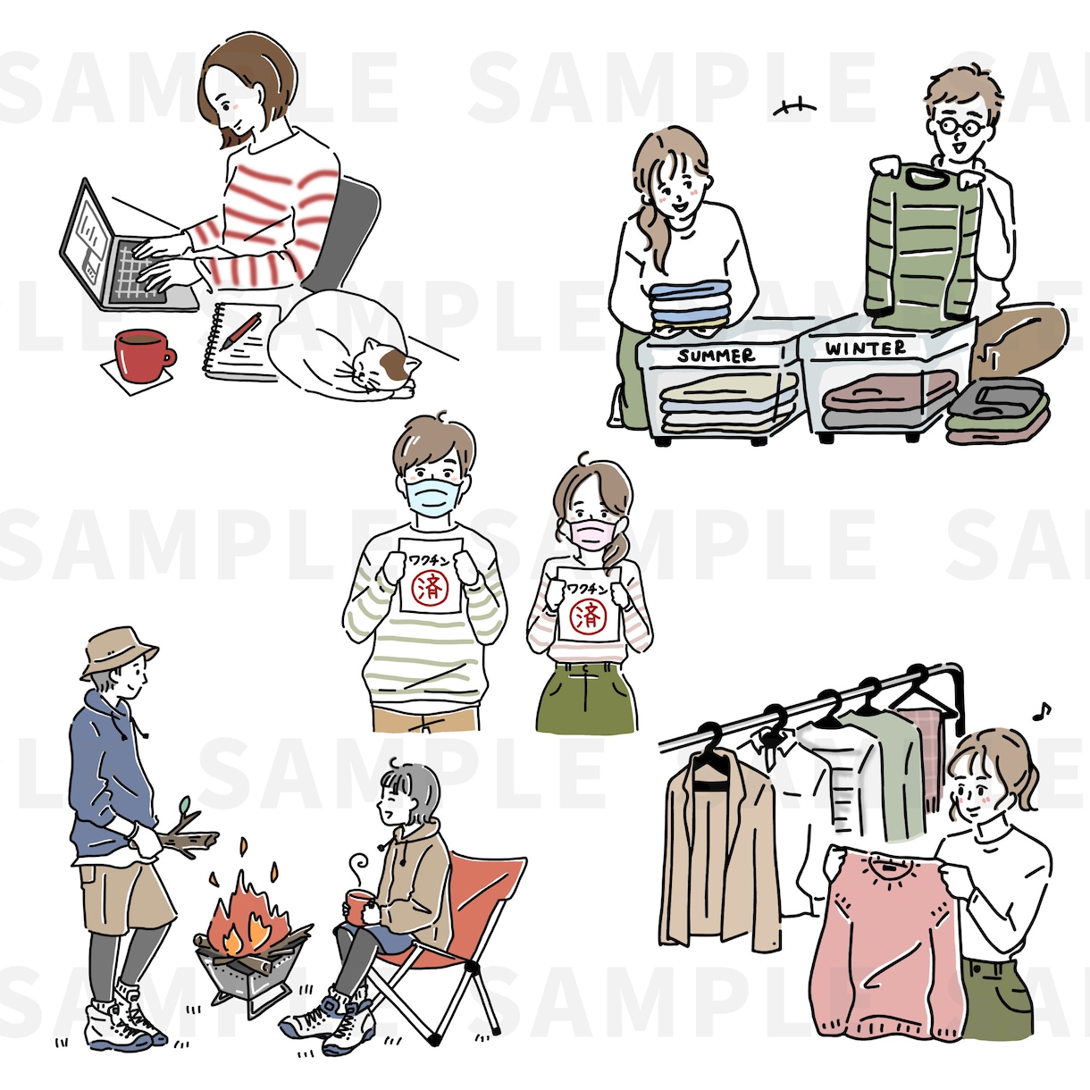 お洒落&伝わる★カットイラスト作成します ビジネス・ファション・美容などシンプルなタッチで形にします！ イメージ5