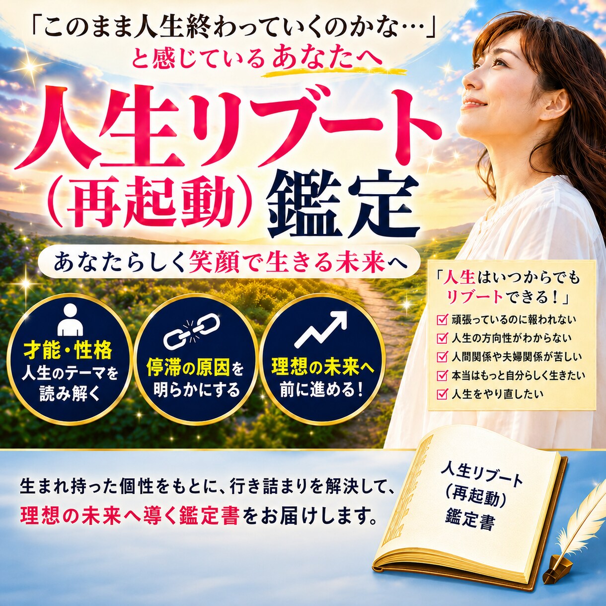 人生リブート鑑定で「本来の自分」を取り戻します 人生が停滞している原因（壁）を読み解き再出発をサポートします イメージ1