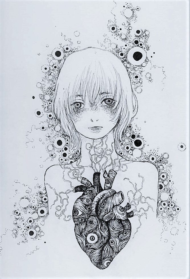 アナログ線画イラストを描きます 奇麗なだけじゃない、毒のあるテイストの作品。 イメージ2
