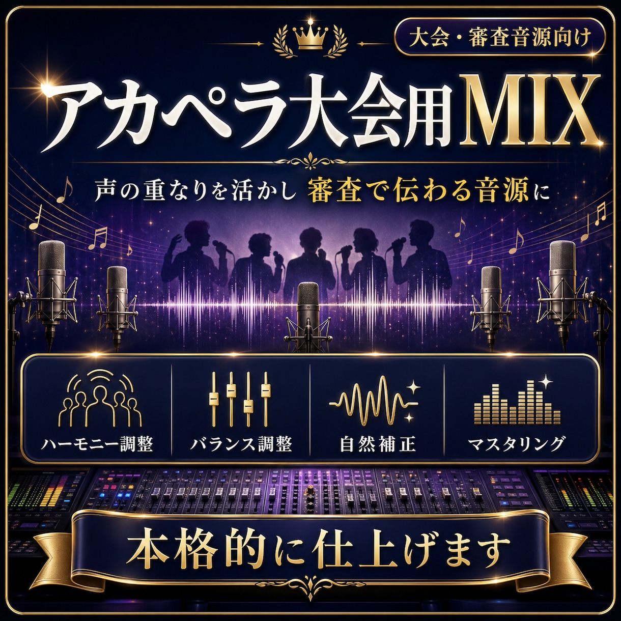 アカペラ大会用音源を本格MIXします 大会経験者が本気で調整！説得力あるアンサンブルに！ イメージ1
