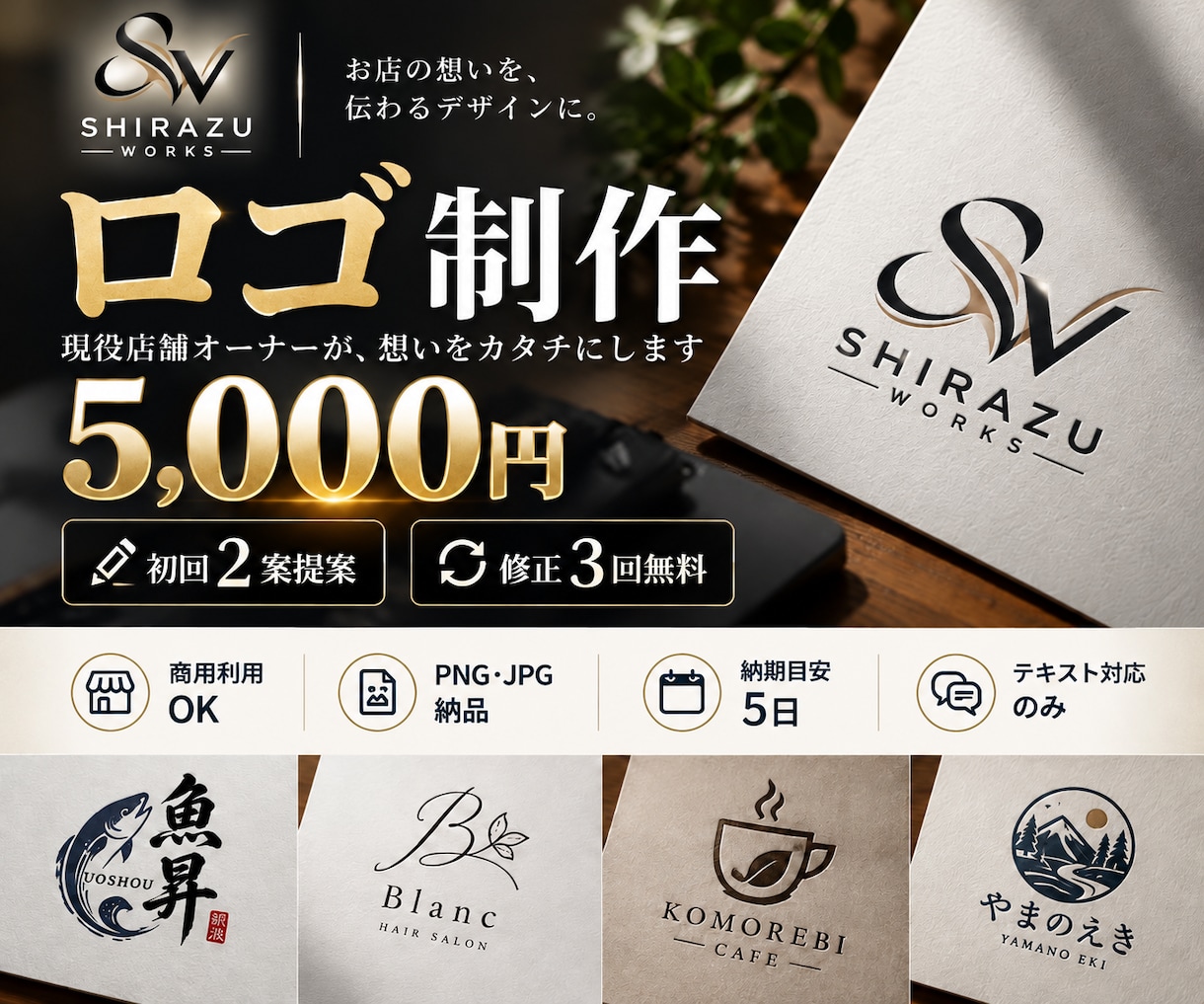 現役店舗オーナーが5000円でロゴを2案制作します 現役店舗オーナーがご提案！初回2案・修正3回無料で安心 イメージ1