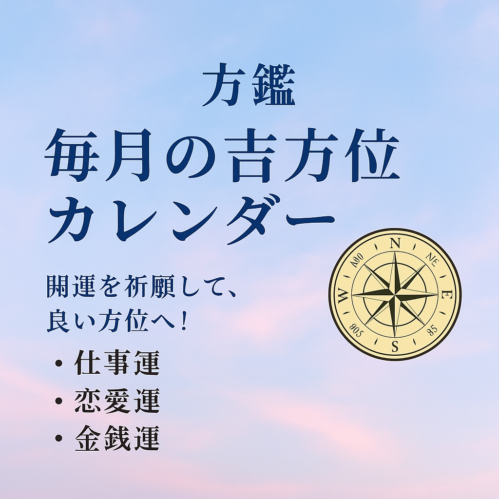 毎月の吉方位を出します あなたにとっていい方位を鑑定します イメージ1