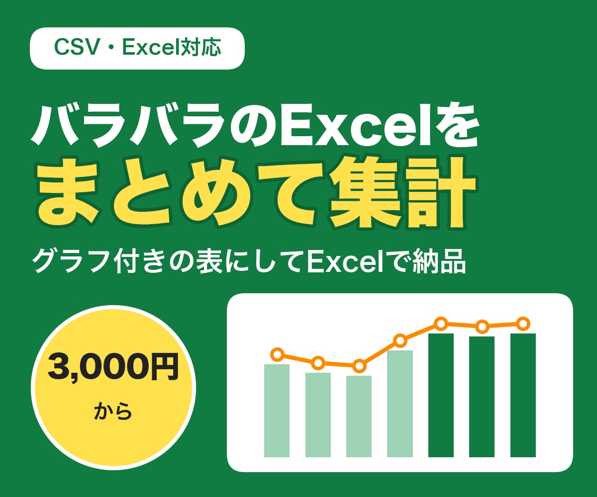 複数のCSV・Excelをまとめて集計します 売上・在庫などの集計表づくりをお任せ|購入前の相談無料 イメージ1