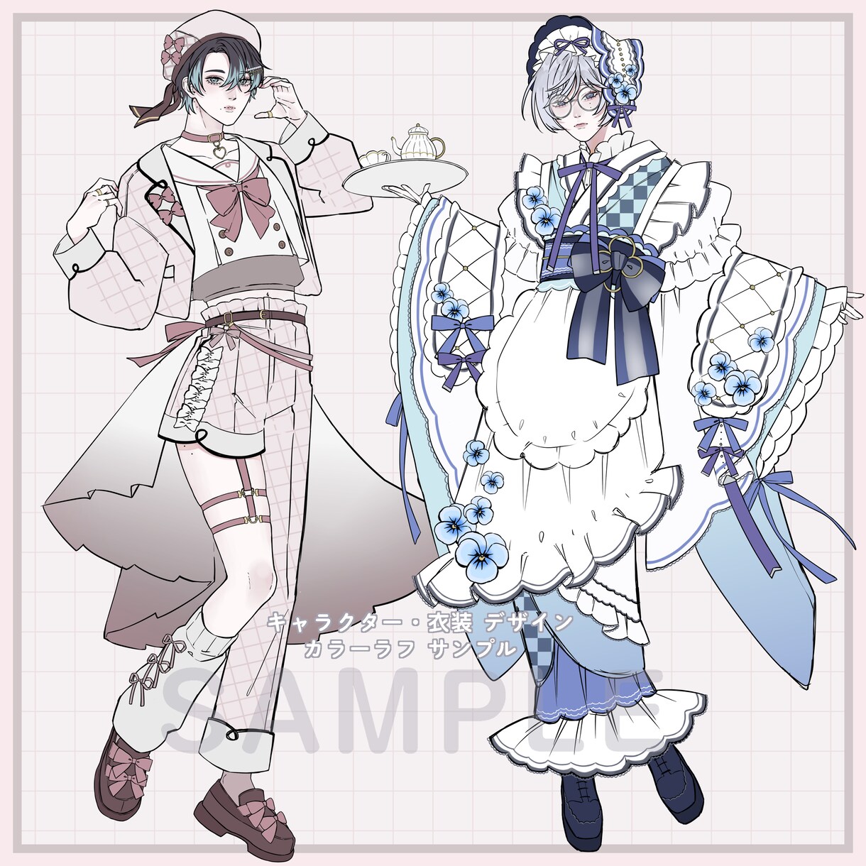 TRPG・ゲーム等の立ち絵制作承ります ヒアリングして、貴方の思い描くキャラクターデザインを描きます イメージ3