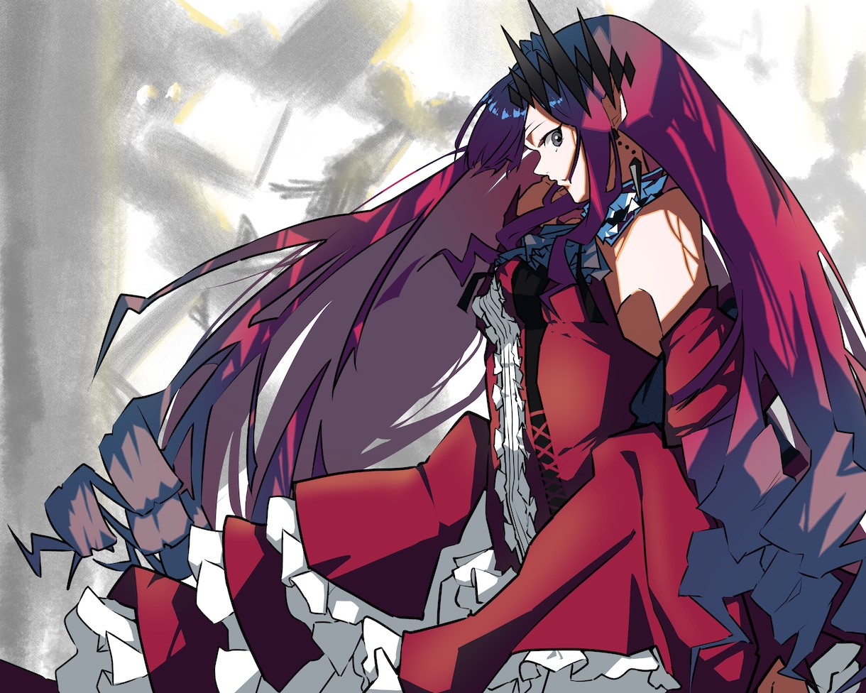 歌ってみた、MV用イラスト制作します アニメ塗りのコントラスト強めのイラストを制作します！ イメージ2