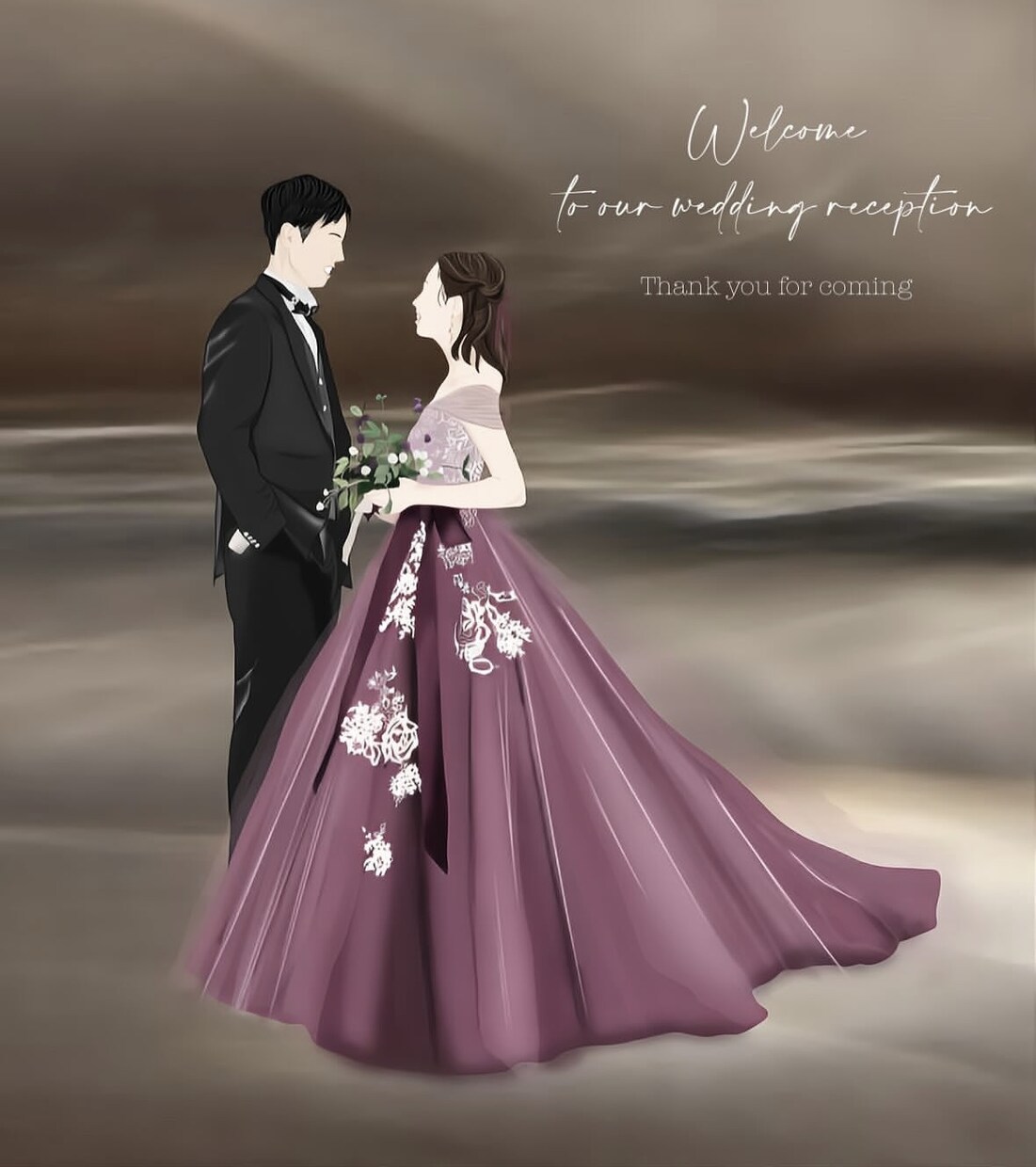 結婚式ウェルカムボード| 韓国風イラスト作成します ウェルカムボード・結婚式アイテム・記念日にも イメージ8