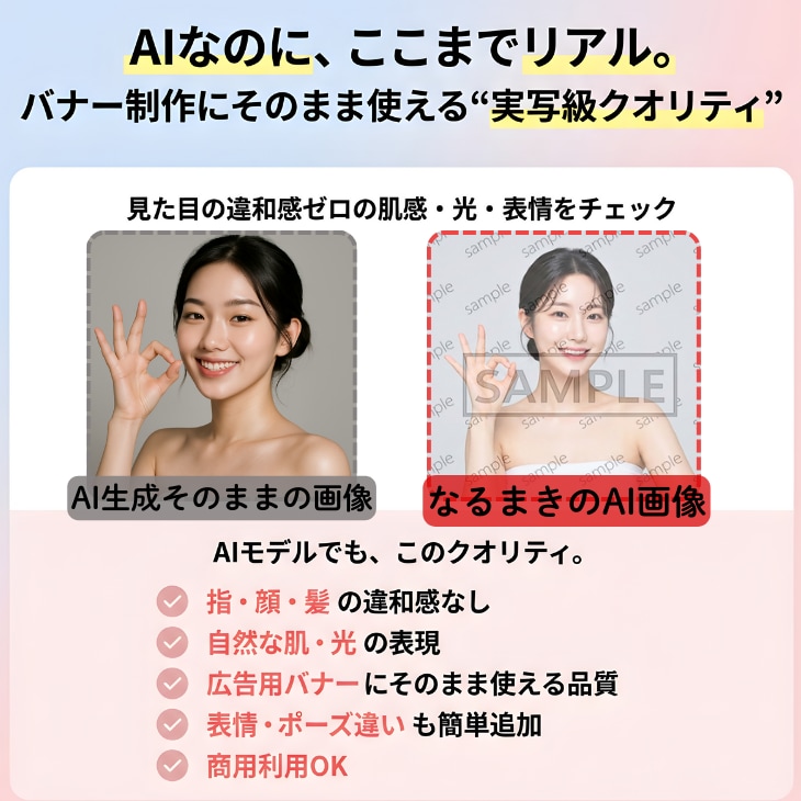 撮影費用0円に!?実写級AI画像生成します 今日からモデル撮影なしでOK｜商用利用可 イメージ3
