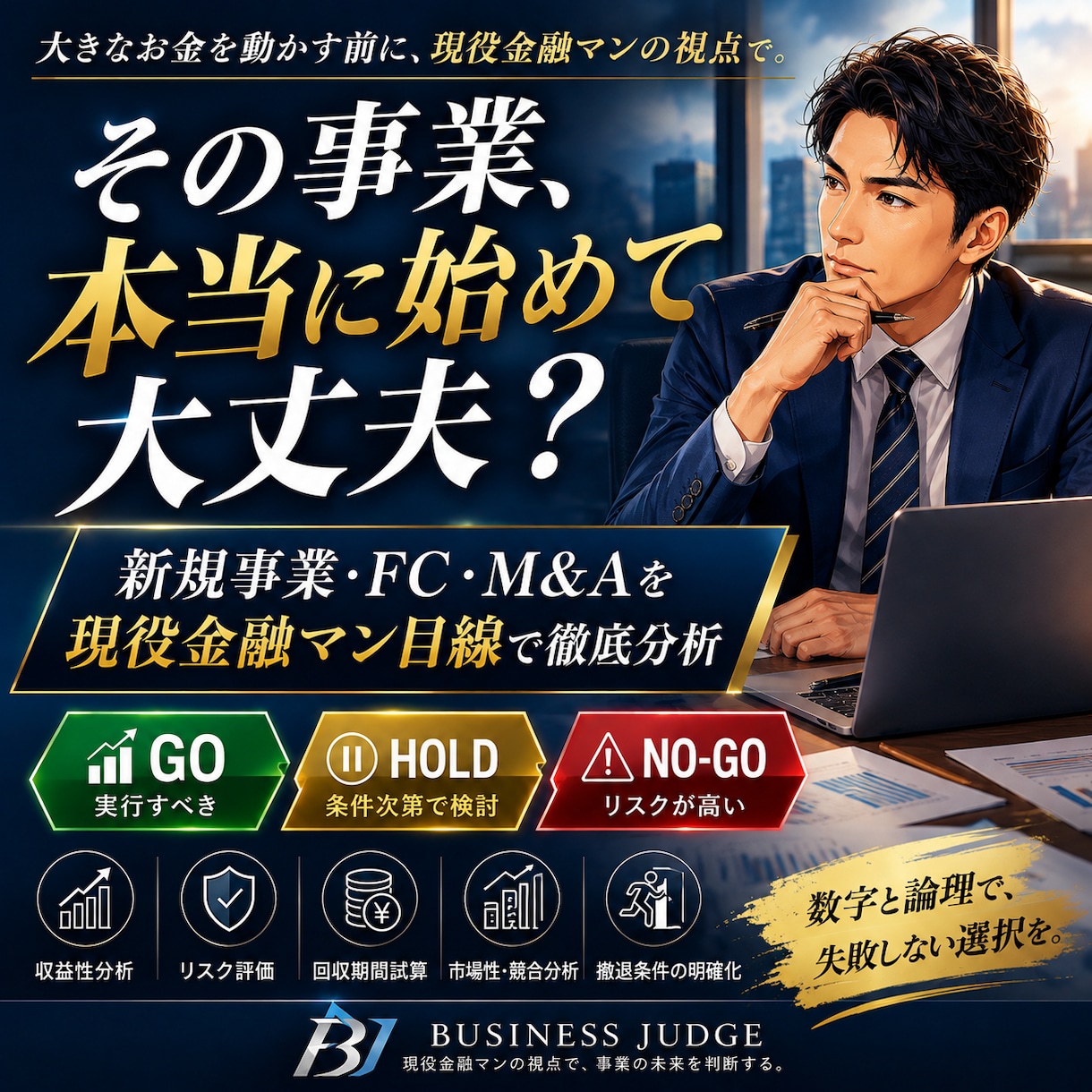 新規事業・M&Aの投資判断を徹底分析します 現役金融マンが収益性・リスク・撤退条件まで判定 イメージ1