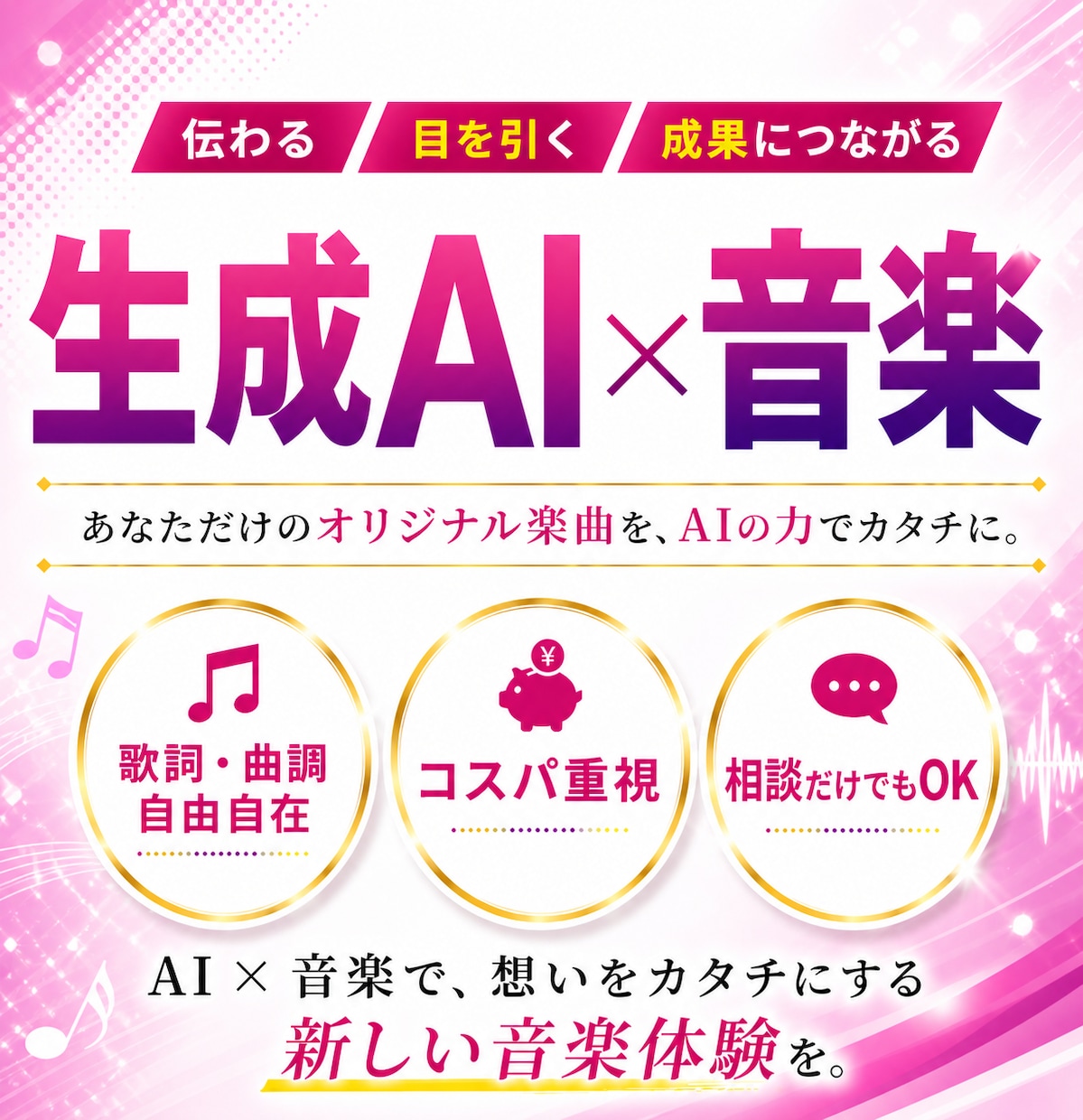 世界で一つだけのオリジナルソング作ります 最新AIを使ったオリジナル楽曲を作成！【商用利用可】 イメージ1