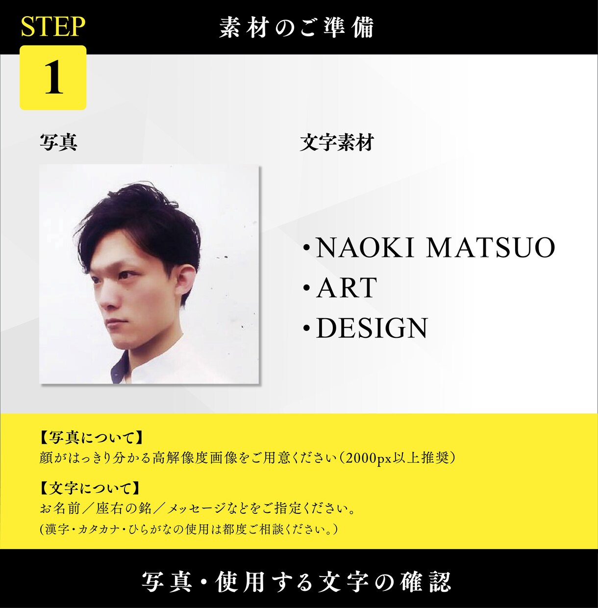 文字似顔絵アートを制作します 名前・座右の銘などを使いあなただけの似顔絵アートを制作します イメージ2